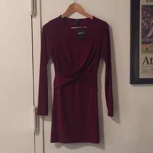 Burgundy knit dress